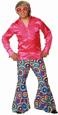 Produktbild von Schlaghose Herren Crazy blau Muster 44/46