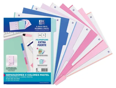 Produktbild von Oxford 400159036, A4, Rundring, Kunststoff, Gemischte Farben, 500 g/m²
