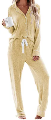 Imagen del producto de Pijama de mujer Aamikast, conjunto de dos piezas, largo, con botones