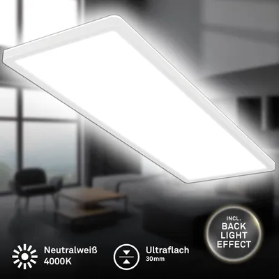 Immagine prodotto di Briloner Slim LED plafoniera, retroilluminazione, piatta, angolare, 58x20cm, bianco