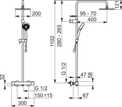 Produktbild von Hansa 58149113 Regenbrause-Duscharmatur HANSAUNITA