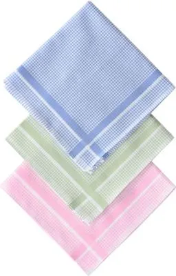 Produktbild von D&L Damen Taschentücher - Kariert - Baumwolle - Satiniert - 12er Pack - 3 Farben