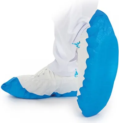 Produktbild von HYGOSTAR PP-Überschuh "HYGOMAT" mit CPE-Sohle weiß/blau