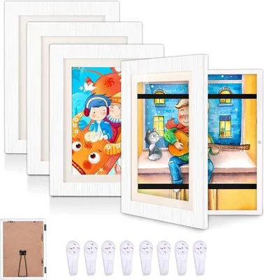 Produktbild von Famanu Fotoliste für Kinderzeichnungen A4 - 4 Stück, mit Frontöffnung, 35 x 26 cm