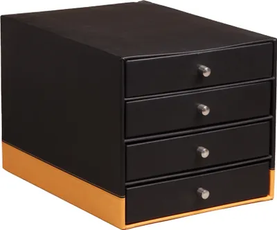 Produktbild von RHODIA Schubladenbox aus Kunstleder 4 Schübe schwarz