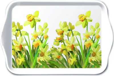 Produktbild von Tray Melamine – Tablett – 13 x 21 cm - Golden Daffodils – goldene