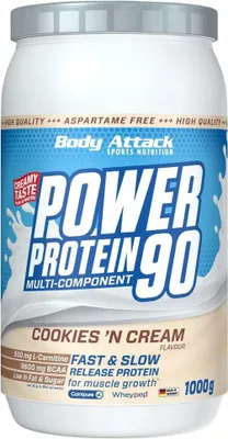 Produktbild von Body Attack Power Protein 90 – 1 kg Cookies n Cream Flavour