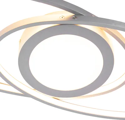 Image de Plafonnier LED GALAXY 27 W, 3 000 K, 3 000 lm, métal argenté, dimensions : 4 x 57 x 23 cm, IP20, RL
