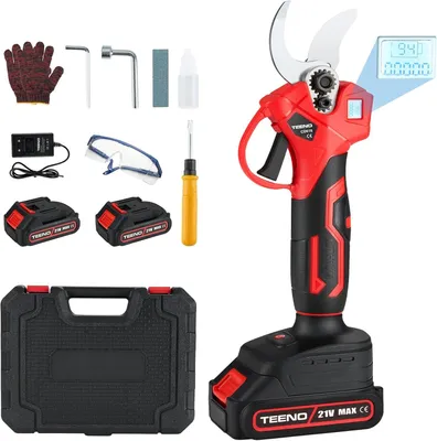 Image de TEENO Sécateur Électrique Sans Fil Brushless 30mm avec écran,2000mAh Batterie,Sécateur Professionnel Lame Convient Pour Les Jardins,Les Branches