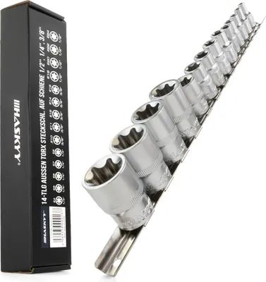 Produktbild von HASKYY Außen Torx Steckschlüssel Satz E4-E24 Stecknüsse