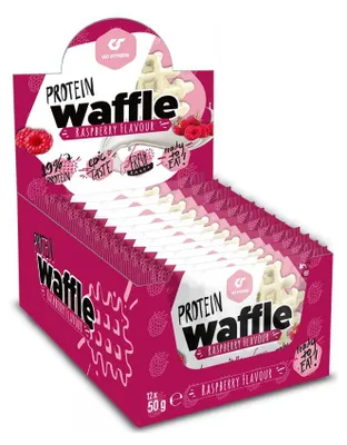 Produktbild von Go Fitness Protein Waffle (12x50g) White Chocolate Raspberry - Funktionelle Lebensmittel - Eiweiß-Snacks