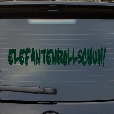 Produktbild von Heckscheibenaufkleber Elefantenrollschuh 40x8 cm Dunkelgrün Auto Aufkleber Sticker