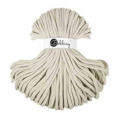 Produktbild von Bobbiny Jumbo Baumwollkordel 9mm 100m Cashmere Beige – weich, formstabil,