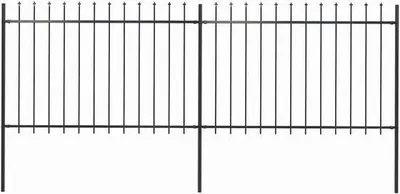 Produktbild von Famanu Gartenzaun mit Speerpunkten - Stahlzaun 3,4x1,2m