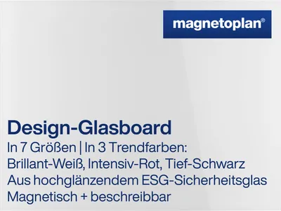 Produktbild von Magnetoplan Design-Glasboard - magnethaftend und beschreibbar - 120x90cm - Weiß