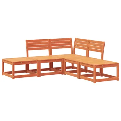 Produktbild von vidaXL 5-tlg. Garten-Sofagarnitur Wachsbraun Massivholz Kiefer