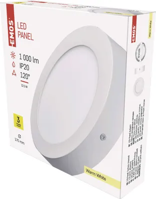 LED Panel 170mm, rund, Deckenleuchte weiss, 12,5W warmweiss