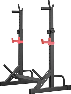 Zdjęcie produktu dla SucceBuy Power Cage Squat Rack do domowej siłowni z regulowaną wysokością i szerokością, nośność 250 kg, urządzenie treningowe z półkami i hakami J do wyciskania na ławce, przysiadów i podnoszenia ciężarów