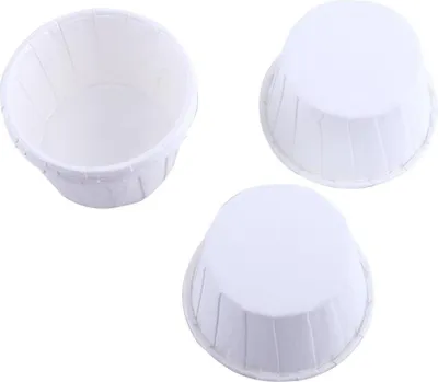 Produktbild von 100 Stück Papier Cupcake Förmchen zum Backen - Muffin Dessert für Feier Hochzeit (Weiß)