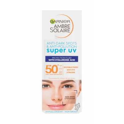 Produktbild von Garnier Ambre Solaire Super UV Schutzfluid frs Gesicht SPF50+, gegen Pigmentflecken, 40 ml