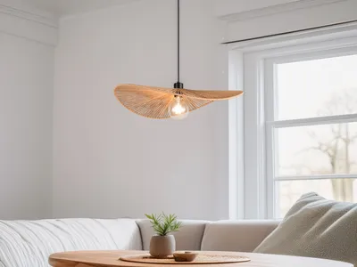 Produktbild von Große ausgefallene LED Pendelleuchte Papierlampen für Esstisch & Küche, Ø 58cm