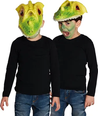 Produktbild von Dinosaurier Maske Halbmaske Dino Saurier Reptil Kinder Tiermaske Tier Karneval