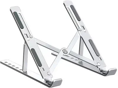 Zdjęcie produktu dla Przenośny stojak na laptopa z regulowaną wysokością, 6 ustawieniami nachylenia, do laptopów i tabletów o przekątnej ekranu od 10" do 17,3"