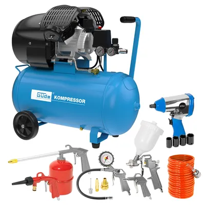 Produktbild von GÜDE Profi Kompressor 405/10/50 50l 10 bar 2200W 2 Anschlüsse viel Zubehör
