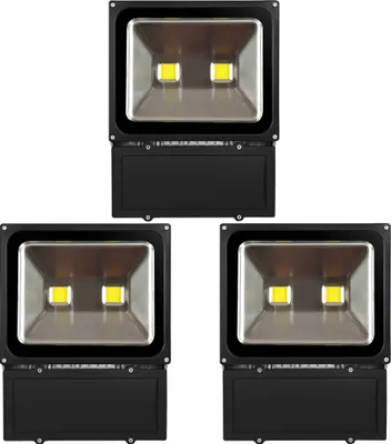 Immagine prodotto di Greenmigo Set di 3 faretti LED da esterno 100 W, luce bianca fredda, IP65, impermeabili, per uso interno ed esterno