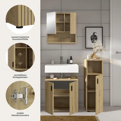 Produktbild von Mone Badmöbelset M6 Eiche Nachbildung.