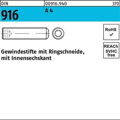 Produktbild von Reyher  Gewindestifte DIN 916 A 4 M 5 x 5 A 4 009169400050005 (500 Stück)