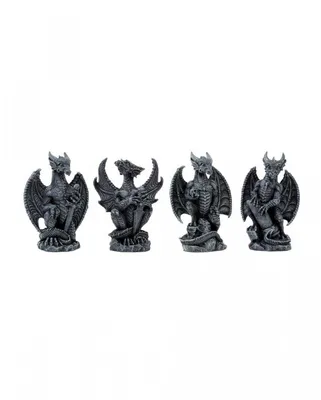 Produktbild von Gothic Drachen 10cm stehend 4er Set als Deko