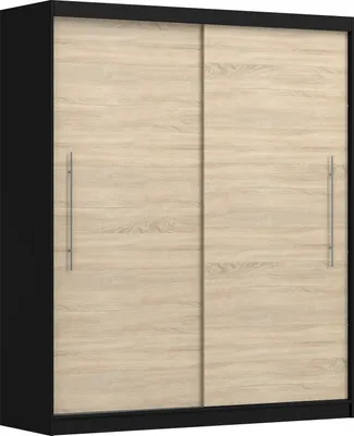 Image de Armoire à portes coulissantes Armoire deux portes 204 cm Commode 135 cm Noir/SonomaTorino II Frida 01