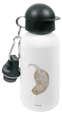 Produktbild von Mr. & Mrs. Panda Trinkflasche Otter Kopfüber - Weiß - Geschenk, Niedlich, Kinder, Getränkeflasche, Sportflasche, Fischotter, Seeotter See, Wasserflasche, Kindergarten