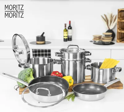 Produktbild von Edelstahlpfanne - 28 cm - Wabenstruktur - keramische Beschichtung - Antihaftpfanne - für alle Wärmequellen - Kochen Braten