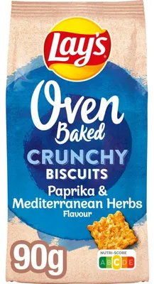 Immagine prodotto di Lay's Oven Biscuits Peperoni ed Erbe, 90g - Snack croccanti e piccanti