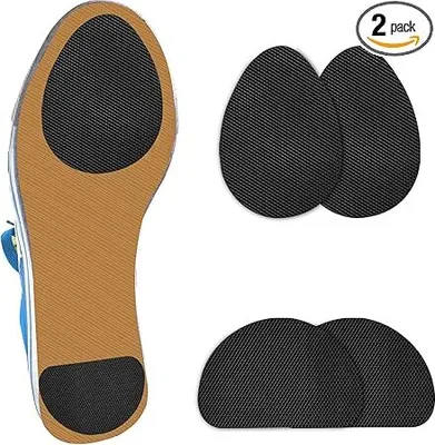 Produktbild von Schuhgriffe auf der Unterseite der Schuhe rutschfeste Gummisohlenschutz, selbstklebende Schuh-Pads Aufkleber für Männer und Frauen Geräuschreduzierung Sohle Kissen Schwarz 2 Paar Einheitsgröße