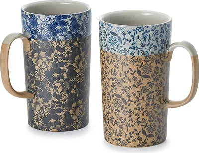 Produktbild von Teemando®Jumbo-Becher "Kabuto" Japanische Keramik, 2-fach sortiert matte und glänzende Oberfläche, 0,6 l