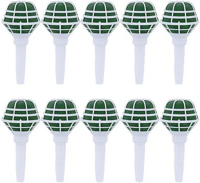 Image de Supports pour fleurs en mousse - Décoratifs - 10 pièces, vert et blanc
