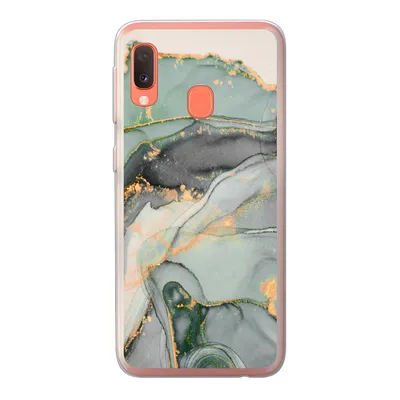 Produktbild von MuchoWow® Handyhülle Schutzhülle Hülle für Samsung Galaxy A20e Gold - Marmor - Grün - Luxus - Glitzer - Marmoroptik Silikon Softcase Handy Hülle - Abdeckung