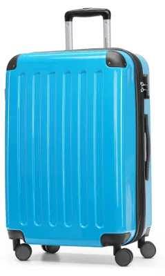 Immagine prodotto di HAUPTSTADTKOFFER - Alex - Valigia rigida con estensione Valigia da viaggio Valigia rigida Check-In 15-20 kg, trolley espandibile lucido 65 cm, 74 L,blu ciano