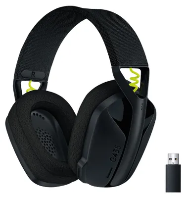 Zdjęcie produktu dla Logitech G G435, Bezprzewodowy, Gaming, 20 - 20000 Hz, 165 g, Zestaw słuchawkowy, Czarny, Żółty
