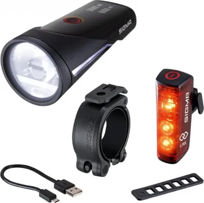Image de SIGMA SPORT Kit d'éclairage LED à accu "Aura avec support à visser pour une utilisation en tout-terrain