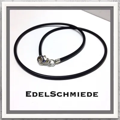 Produktbild von Kautschukband schwarz 2mm 925 Silber 45 cm