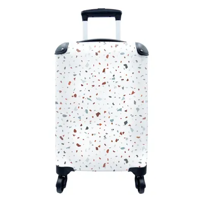 Produktbild von MuchoWow® Koffer Handgepäck Trolley Rollkoffer Kleine Reisekoffer mit 4 Rollen - Terrazzo - Abstrakt - Muster - Cabin Size < 55x40x23 cm & 55x40x20 cm - Fotokoffer - Kabinenkoffer - Boardgepäck - Reise-Box - Reisekoffer - Reisegepäck - Koffer mit Bild - Trolley für Kinder