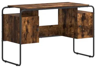 Obrázok produktu pre vidaXL Písací stôl s úložným priestorom, dymová borovica, 120 x 50,5 x 75,5 cm