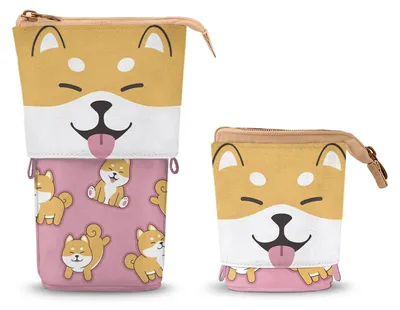 Imagen del producto de ¡Oh My Pop! Estuche para lápices Shiba, color rosa