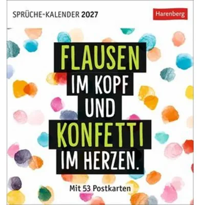 Produktbild von Positive-Sprüche-Kalender Postkartenkalender 2027 - mit 53 Postkarten
