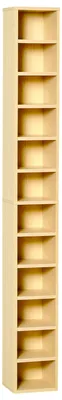 Produktbild von CD-Regal mit 12 F?chern fš¹r 204 CDs, aus MDF und Spanplatte, 21 x 20 x 175 cm, Holzfarbe