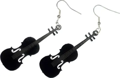Produktbild von Geige Violine Ohrringe Miniblings Hänger Geigenohrringe Musik Bratsche schwz